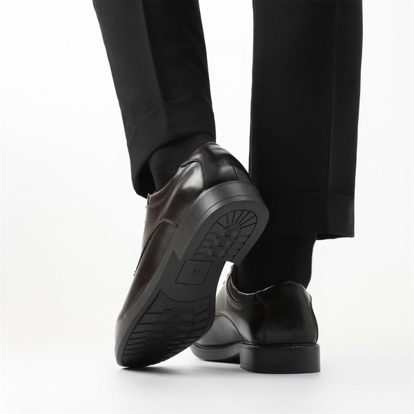 Men's Formal Synthetic Leather Dress Shoes - DARK BROWN - 7